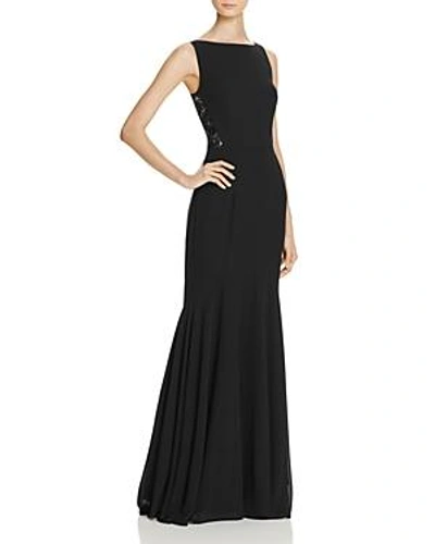 Shop Jarlo Lace Detail Gown In Black