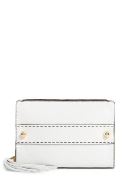 Shop Milly Astor Leather Clutch - White