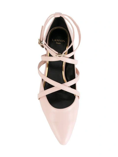 Shop Lanvin Strappy Ballerina Shoes - Neutrals