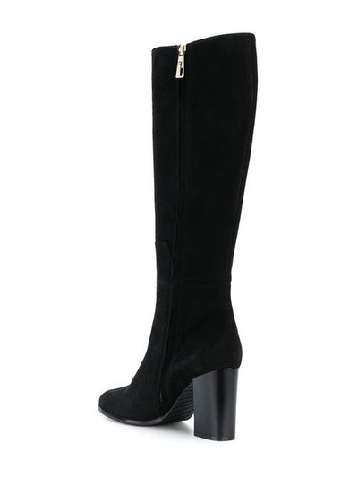 Shop Baldinini Geometric Detail Knee Boots In Black
