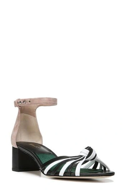 Shop Diane Von Furstenberg Fonseca Ankle Strap Sandal In Black / Ivory/ Powder