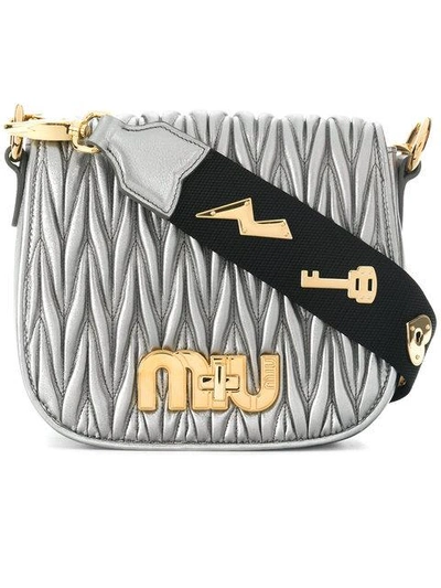 Shop Miu Miu Logo Plaque Shoulder Bag