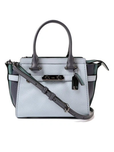 Shop Coach Swagger 21 In Dk-pale Blue-navy