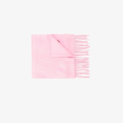 Shop Gucci Loved Cashmere Blend Scarf In Pink&purple