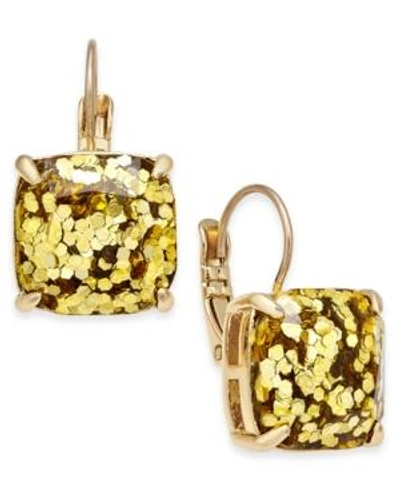 Shop Kate Spade New York Gold-tone Glitter Drop Earrings In Gold Glitter