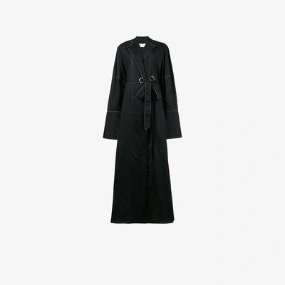 Shop Michael Lo Sordo Wrap Dress With Side Split In Black