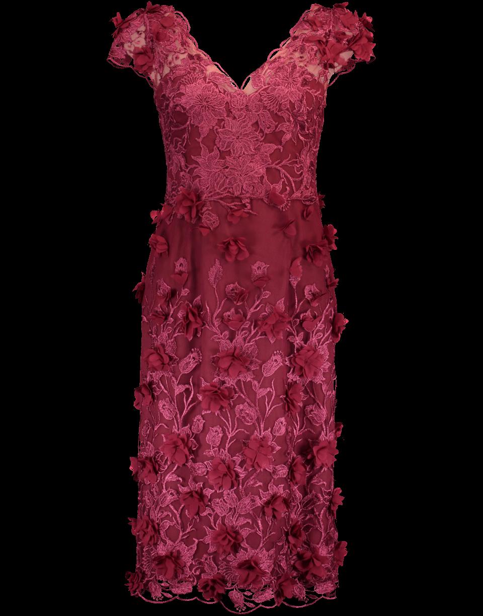 marchesa notte red floral embroidered sheath