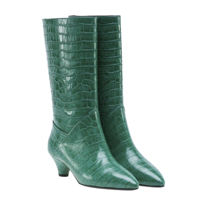 Shop Marni Kitten Heel Boots In Green