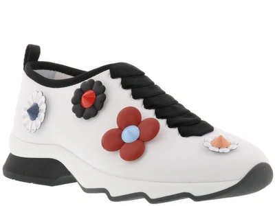 Shop Fendi Flowerland Sneaker In White