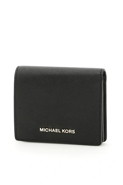 Shop Michael Michael Kors Jet Set Travel Cardholder In Blacknero