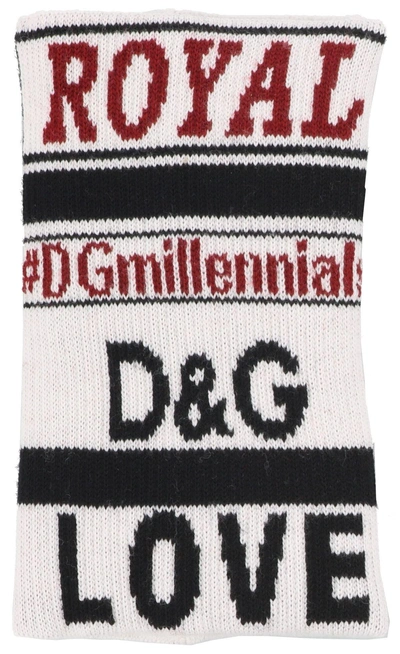 Shop Dolce & Gabbana Dg Millennials Sweatband Cuffs In White