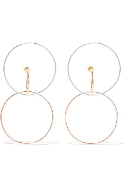 Shop Charlotte Chesnais Galilea Silver, Gold And Rose Gold Vermeil Hoop Earrings