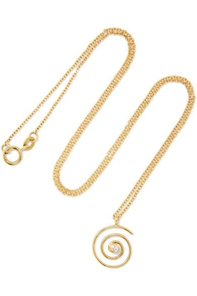 Shop Beaufille Spiral 9-karat Gold Diamond Necklace