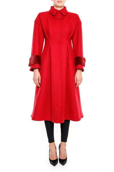 Shop Fendi Coat With Mink Fur In Castoroilrosso