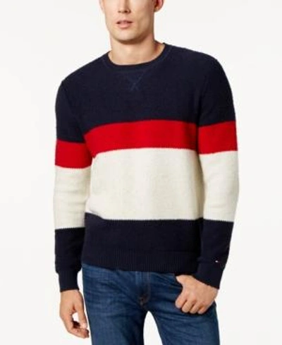 Shop Tommy Hilfiger Men's Colorblocked Sweater In Navy