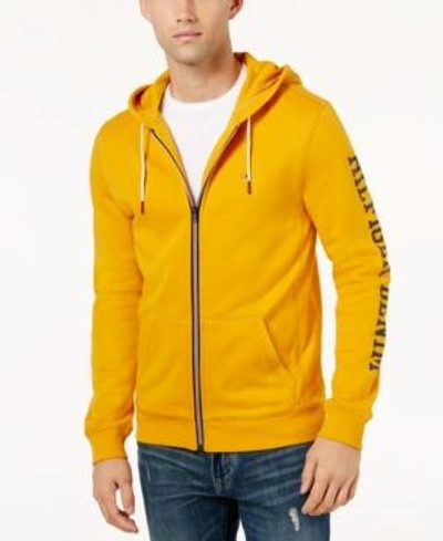 Shop Tommy Hilfiger Men's Dash Logo-print Full-zip Hoodie In Sunflower