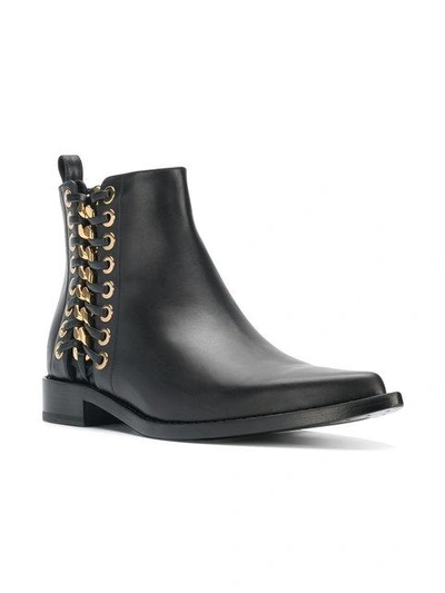 Shop Alexander Mcqueen Braided Chain Ankle Boots