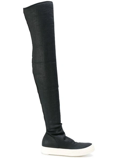 Shop Rick Owens Drkshdw Sneaker Thigh High Boots In Black