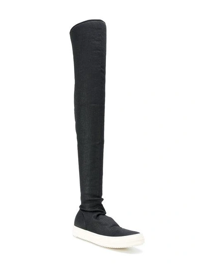 Shop Rick Owens Drkshdw Sneaker Thigh High Boots In Black