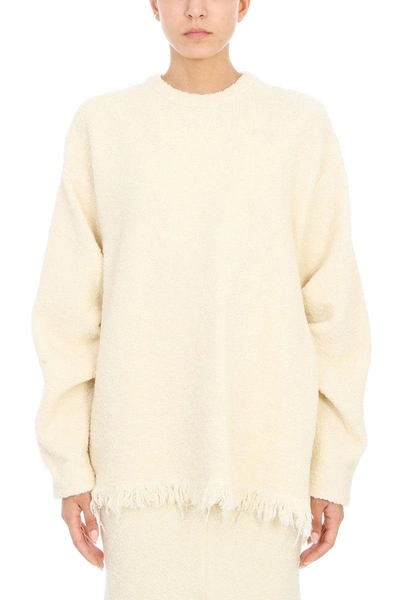 Shop Victoria Beckham Wool And Cotton-blend Sweater In Beige