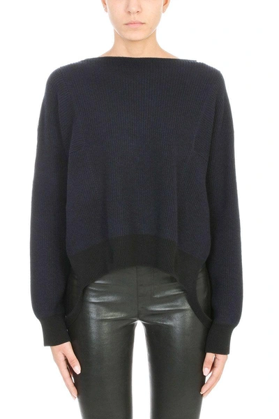 Shop Helmut Lang Essential Side Strap Sweater In Blue