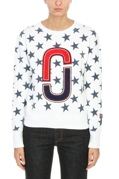 Shop Marc Jacobs 90 S Star White Cotton Sweatshirt