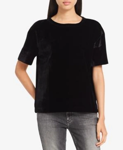 Shop Calvin Klein Jeans Est.1978 Velvet T-shirt In Black
