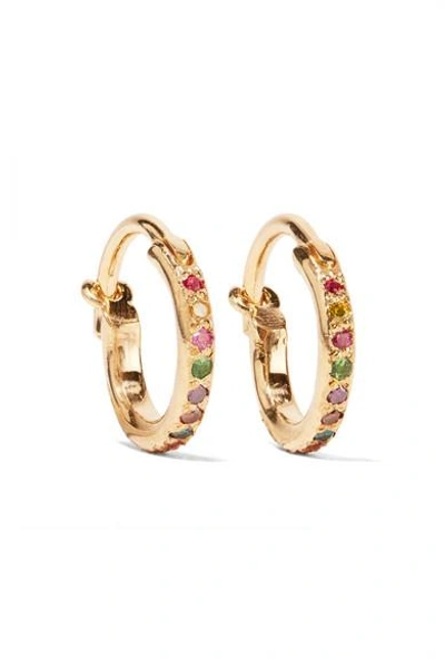 Shop Ileana Makri Mini Rainbow 18-karat Gold Multi-stone Earrings