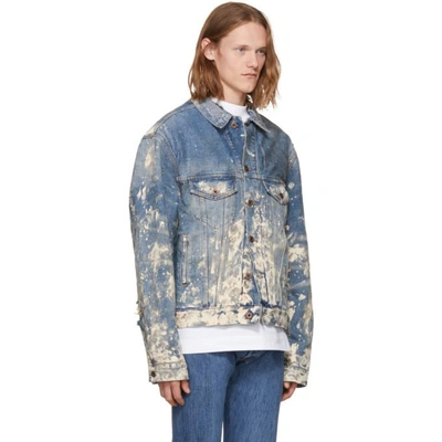 Shop Off-white Blue Oversized Denim Jacket