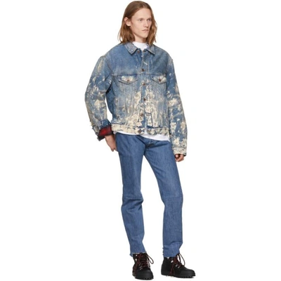Shop Off-white Blue Oversized Denim Jacket