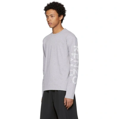 Shop Kenzo Grey Long Sleeve Logo T-shirt