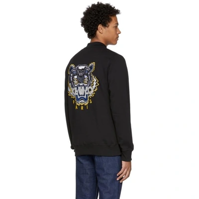 Shop Kenzo Black Tiger Teddy Bomber Jacket