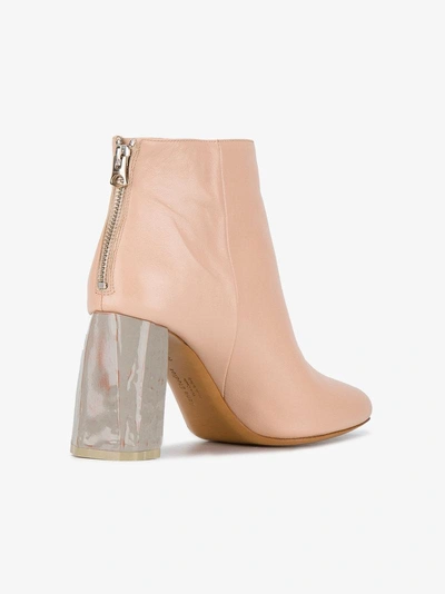 Shop Acne Studios Pink Leather Claudine 90 Ankle Bboots