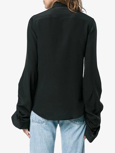 Shop Saint Laurent Oversized Sliding Sleeves Shirt In Black