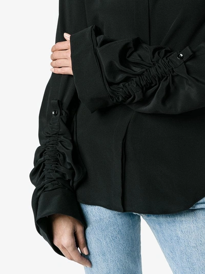 Shop Saint Laurent Oversized Sliding Sleeves Shirt In Black