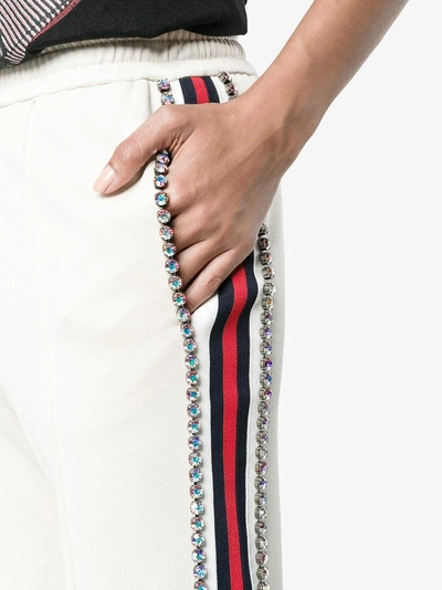 Shop Gucci Crystal Embellished Track Pants