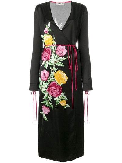 Shop Attico Floral Wrap Kimono Dress