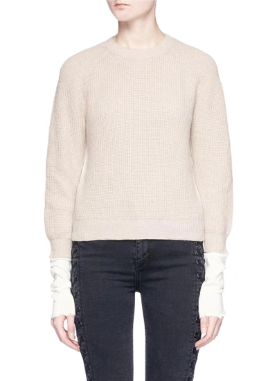 Shop Helmut Lang Extended Cuff Rib Knit Sweater