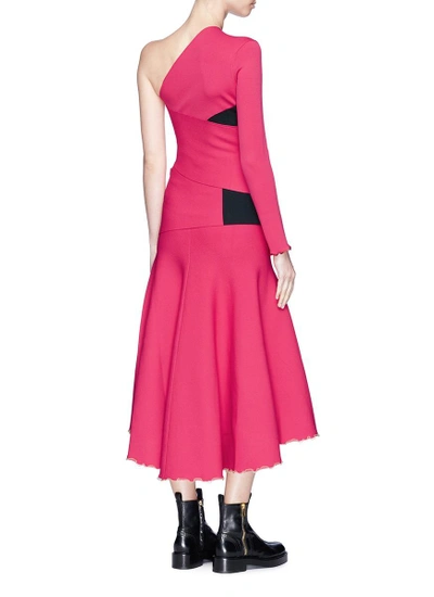 Shop Proenza Schouler Colourblock Cutout Bandage One-shoulder Dress