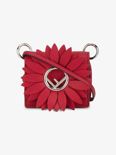 Shop Fendi Red Kan I F Micro Leather Bag
