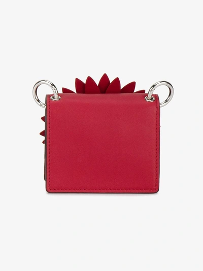 Shop Fendi Red Kan I F Micro Leather Bag