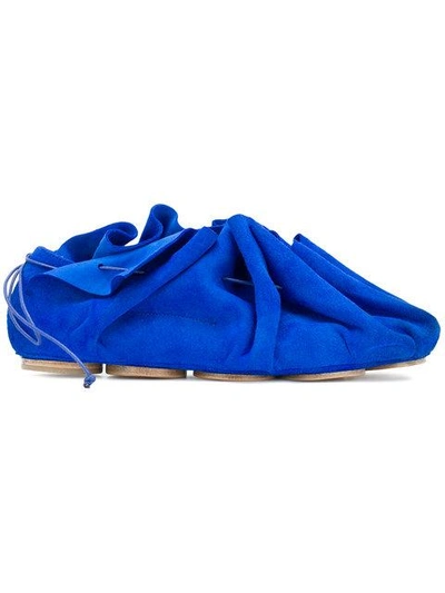 Shop Marsèll Drawstring Flat Shoes In Blue