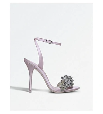 Shop Sophia Webster Lilico Satin Heeled Sandals In Pale Pink