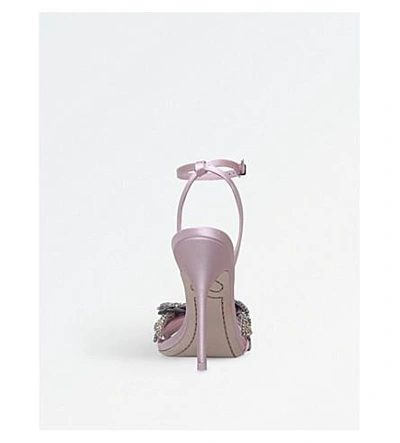 Shop Sophia Webster Lilico Satin Heeled Sandals In Pale Pink