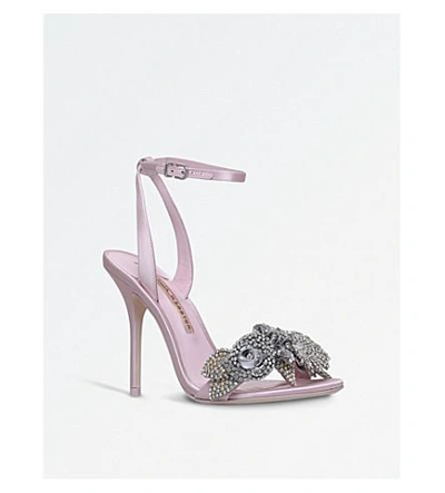 Shop Sophia Webster Lilico Satin Heeled Sandals In Pale Pink