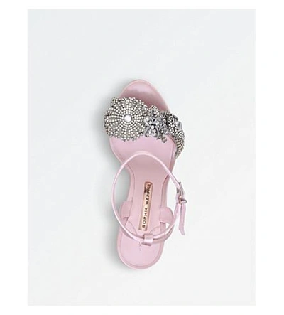 Shop Sophia Webster Lilico Satin Heeled Sandals In Pale Pink