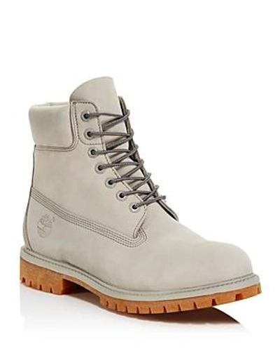 Shop Timberland 6 Waterproof Lace Up Leather Boots In Flint Gray