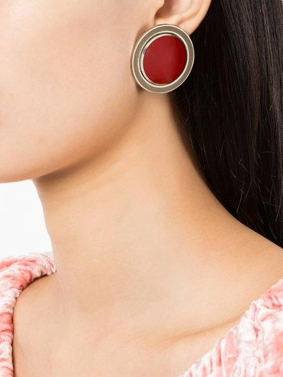 Shop Silhouette Oval Earrings - Red