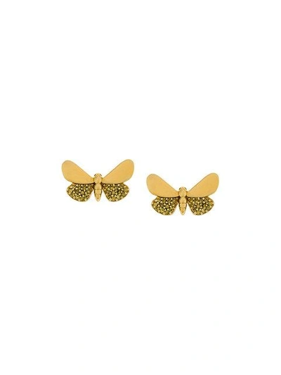 Shop Astley Clarke 14kt Gold And Diamond Cinnabar Papilion Earrings