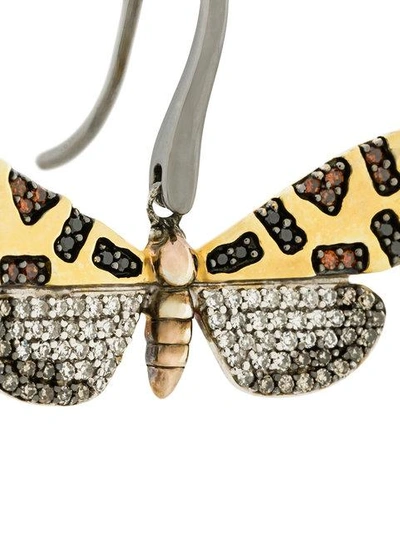 Shop Astley Clarke 14kt Gold Crimson Speckled Moth Drop Diamond Earrings